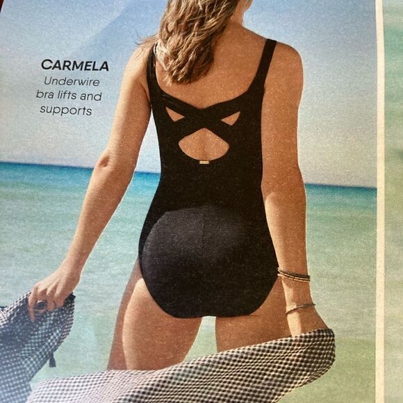 Land’s End Carmela Plus Reg size Slenderize one piece black swimsuit Various - Picture 9 of 9